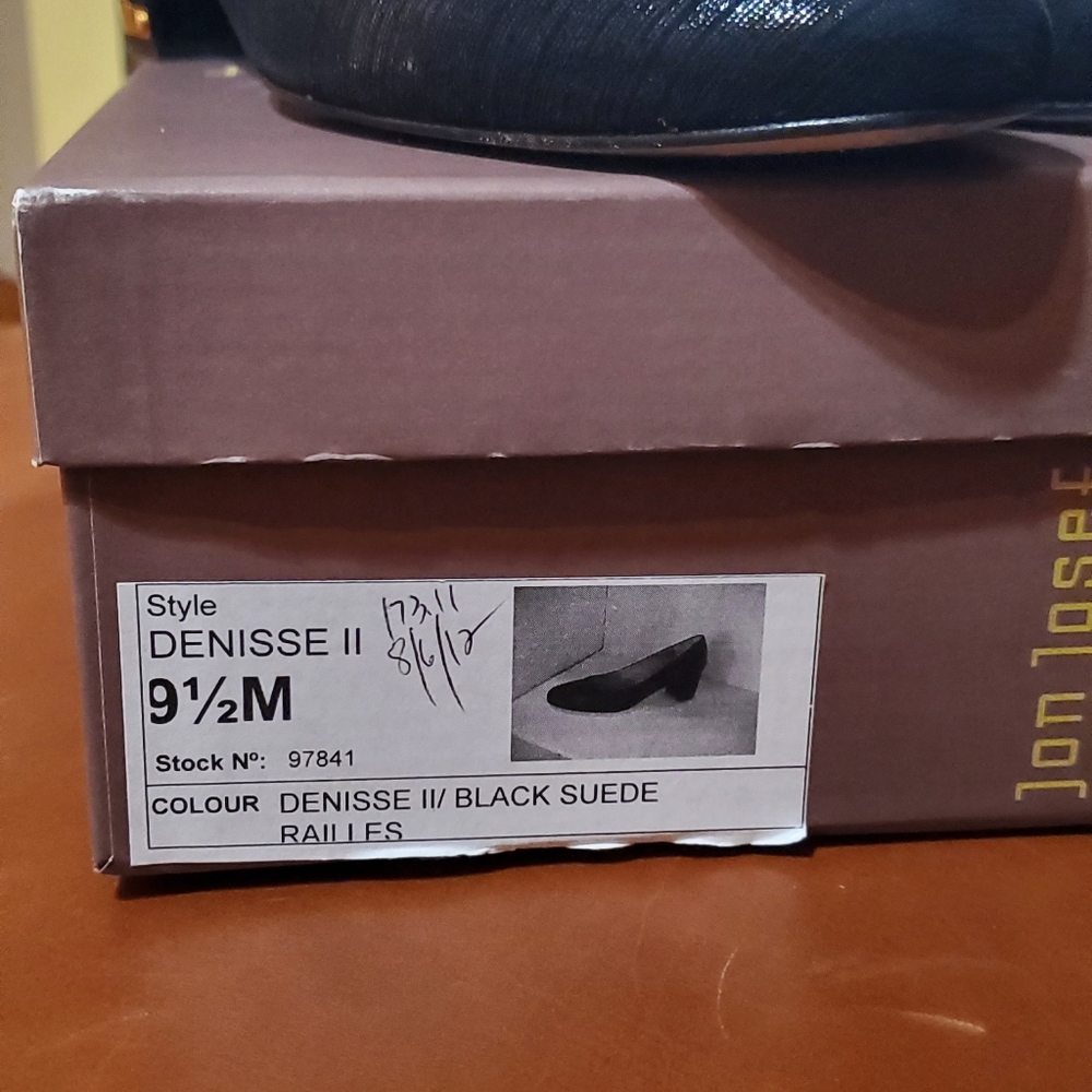 Jon Josef Denise 2 Black Suede Heels - sz 9.5 - Picture 3 of 6